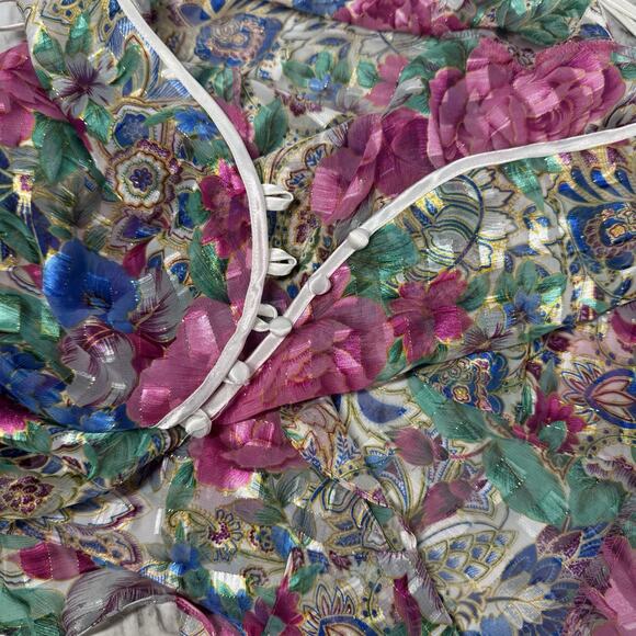 Vintage Victorias Secret Gold Label Lingerie Medium Teddie Floral Sheer Ruffle - Picture 4 of 11